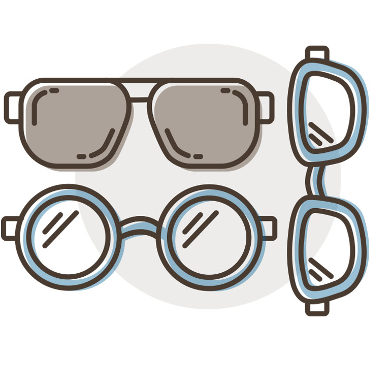 Collection of glasses and sunglasses icons