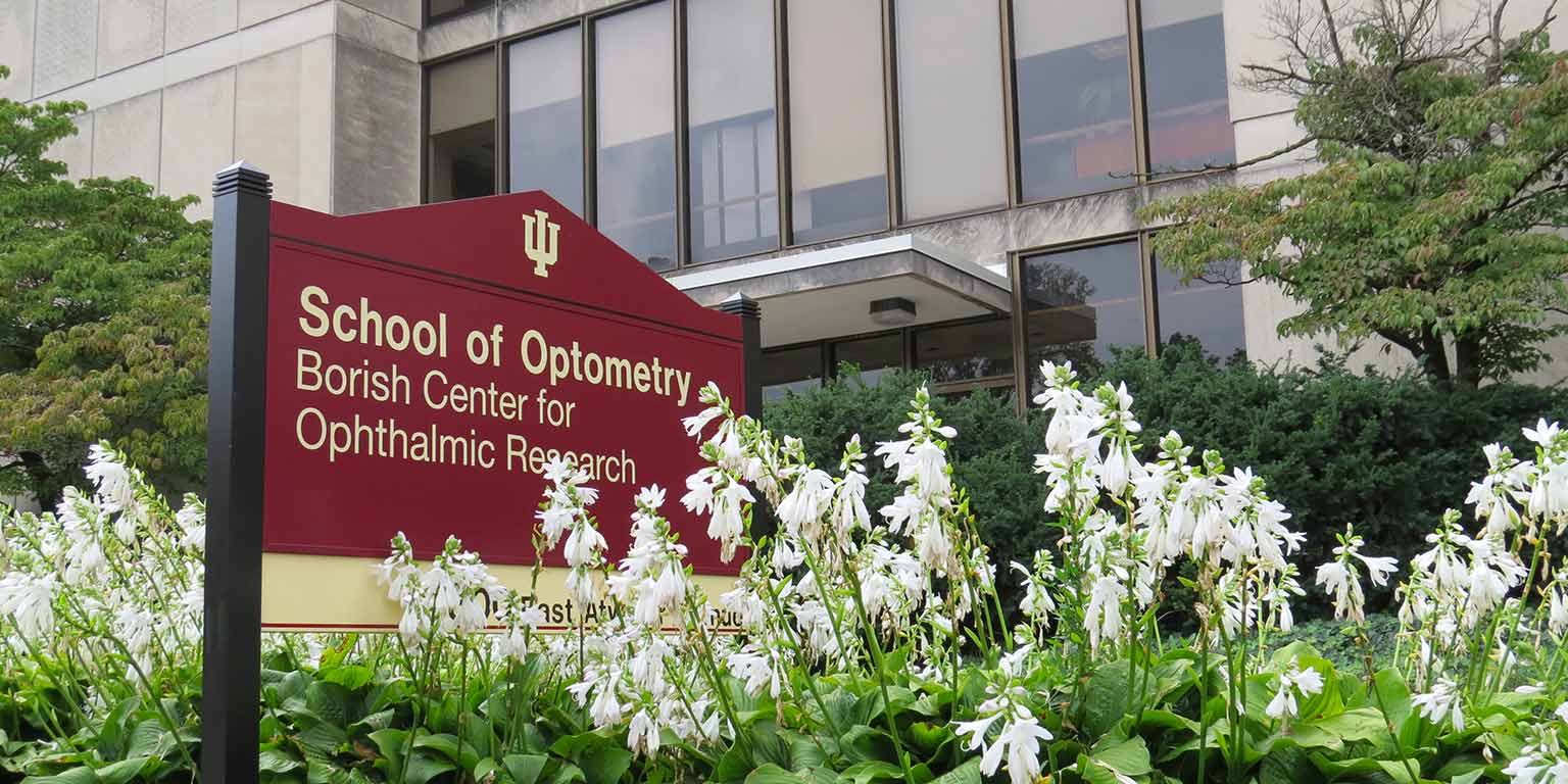 Sign that states: School of Optometry Borish Center for Ophthalmic Research